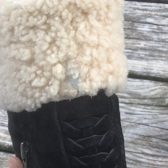 UGG Karyn Silkee Suede Sheepskin Cuff Boots - Picture 14 of 14